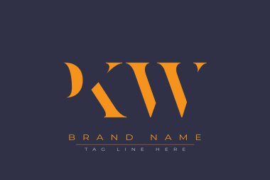 PKW soyut harf logosu tasarımı. Bu logo üç soyut harf tarafından tasarlanmıştır..