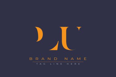 PLU soyut harf logosu tasarımı. Bu logo üç soyut harf tarafından tasarlanmıştır..