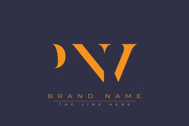 PNV soyut harf logosu tasarımı. Bu logo üç soyut harf tarafından tasarlanmıştır..