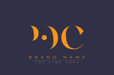 POC soyut harf logosu tasarımı. Bu logo üç soyut harf tarafından tasarlanmıştır..