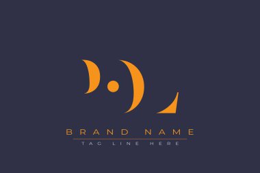 POL soyut harf logosu tasarımı. Bu logo üç soyut harf tarafından tasarlanmıştır..