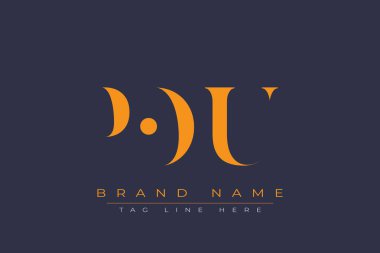 POU soyut harf logosu tasarımı. Bu logo üç soyut harf tarafından tasarlanmıştır..