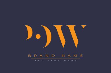 POW soyut harf logosu tasarımı. Bu logo üç soyut harf tarafından tasarlanmıştır..