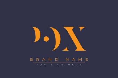 POX soyut harf logosu tasarımı. Bu logo üç soyut harf tarafından tasarlanmıştır..