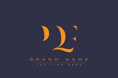 PQF soyut harf logosu tasarımı. Bu logo üç soyut harf tarafından tasarlanmıştır..