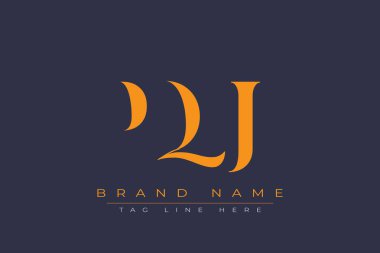 PQJ soyut harf logosu tasarımı. Bu logo üç soyut harf tarafından tasarlanmıştır..