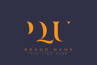 PQU soyut harf logosu tasarımı. Bu logo üç soyut harf tarafından tasarlanmıştır..