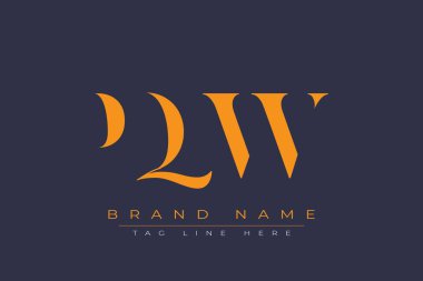 PQW soyut harf logosu tasarımı. Bu logo üç soyut harf tarafından tasarlanmıştır..