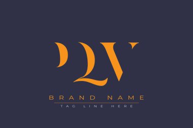 PQV soyut harf logosu tasarımı. Bu logo üç soyut harf tarafından tasarlanmıştır..