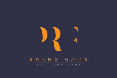 PRF soyut harf logosu tasarımı. Bu logo üç soyut harf tarafından tasarlanmıştır..