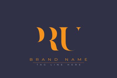 PRU soyut harf logosu tasarımı. Bu logo üç soyut harf tarafından tasarlanmıştır..