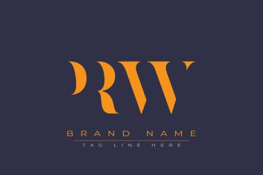 PRW soyut harf logosu tasarımı. Bu logo üç soyut harf tarafından tasarlanmıştır..