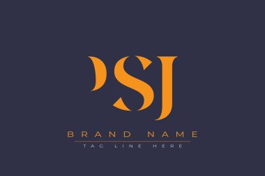 PSJ soyut harf logosu tasarımı. Bu logo üç soyut harf tarafından tasarlanmıştır..
