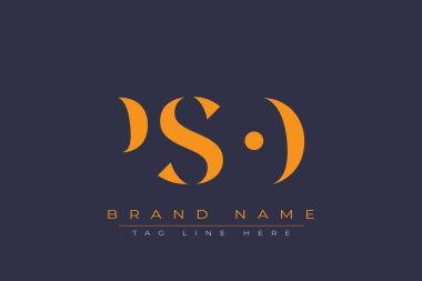 PSO soyut harf logosu tasarımı. Bu logo üç soyut harf tarafından tasarlanmıştır..