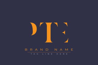 PTE soyut harf logosu tasarımı. Bu logo üç soyut harf tarafından tasarlanmıştır..