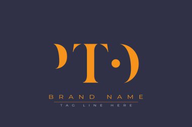 PTO soyut harf logosu tasarımı. Bu logo üç soyut harf tarafından tasarlanmıştır..