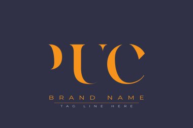 PUC soyut harf logosu tasarımı. Bu logo üç soyut harf tarafından tasarlanmıştır..