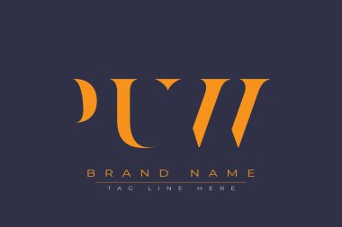 PUW soyut harf logosu tasarımı. Bu logo üç soyut harf tarafından tasarlanmıştır..