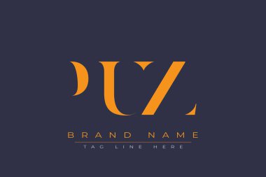 PUZ soyut harf logosu tasarımı. Bu logo üç soyut harf tarafından tasarlanmıştır..