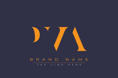 PVA soyut harf logosu tasarımı. Bu logo üç soyut harf tarafından tasarlanmıştır..