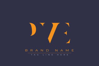 PVE soyut harf logosu tasarımı. Bu logo üç soyut harf tarafından tasarlanmıştır..