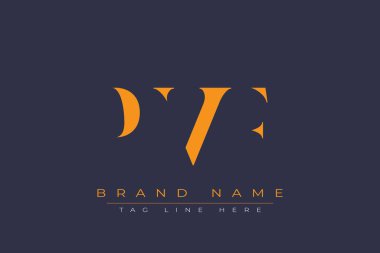 PVF soyut harf logosu tasarımı. Bu logo üç soyut harf tarafından tasarlanmıştır..