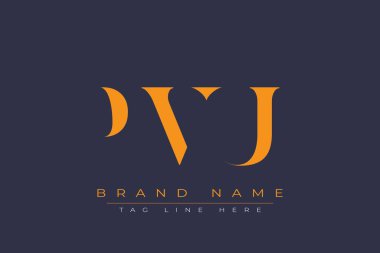 w harfi harfli monogram logo tasarım şablonu