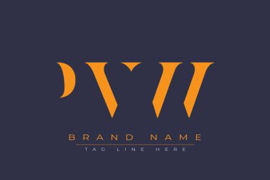 PVW soyut harf logosu tasarımı. Bu logo üç soyut harf tarafından tasarlanmıştır..
