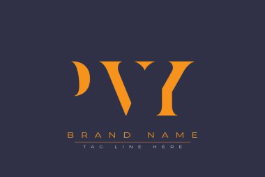 PVY soyut harf logosu tasarımı. Bu logo üç soyut harf tarafından tasarlanmıştır..