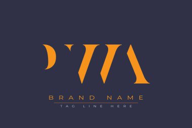 PWA soyut harf logosu tasarımı. Bu logo üç soyut harf tarafından tasarlanmıştır..