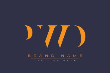 PWD soyut harf logosu tasarımı. Bu logo üç soyut harf tarafından tasarlanmıştır..