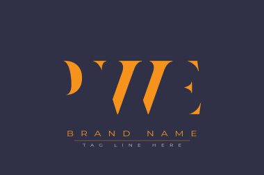 PWE soyut harf logosu tasarımı. Bu logo üç soyut harf tarafından tasarlanmıştır..