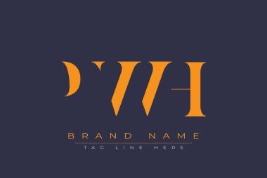 PWH soyut harf logosu tasarımı. Bu logo üç soyut harf tarafından tasarlanmıştır..