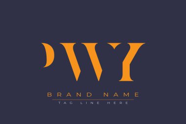 PWY soyut harf logosu tasarımı. Bu logo üç soyut harf tarafından tasarlanmıştır..
