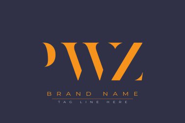 PWZ soyut harf logosu tasarımı. Bu logo üç soyut harf tarafından tasarlanmıştır..