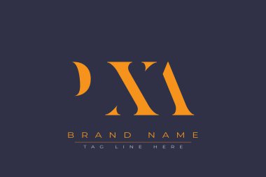 PXA soyut harf logosu tasarımı. Bu logo üç soyut harf tarafından tasarlanmıştır..