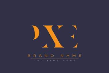 PXE soyut harf logosu tasarımı. Bu logo üç soyut harf tarafından tasarlanmıştır..