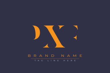 PXF soyut harf logosu tasarımı. Bu logo üç soyut harf tarafından tasarlanmıştır..