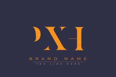PXH soyut harf logosu tasarımı. Bu logo üç soyut harf tarafından tasarlanmıştır..