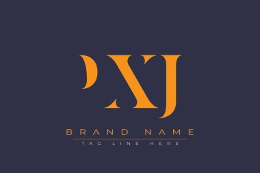 PXJ soyut harf logosu tasarımı. Bu logo üç soyut harf tarafından tasarlanmıştır..