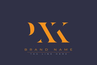 PXK soyut harf logosu tasarımı. Bu logo üç soyut harf tarafından tasarlanmıştır..