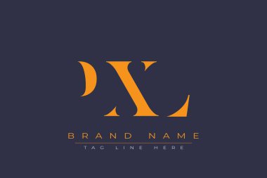 PXL soyut harf logosu tasarımı. Bu logo üç soyut harf tarafından tasarlanmıştır..