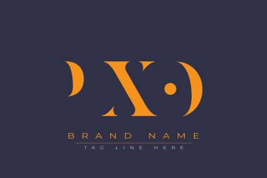 PXO soyut harf logosu tasarımı. Bu logo üç soyut harf tarafından tasarlanmıştır..
