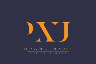 PXU soyut harf logosu tasarımı. Bu logo üç soyut harf tarafından tasarlanmıştır..