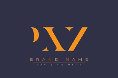 PXZ soyut harf logosu tasarımı. Bu logo üç soyut harf tarafından tasarlanmıştır..