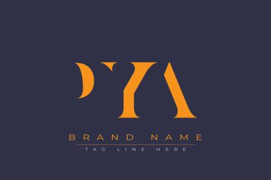 PYA soyut harf logosu tasarımı. Bu logo üç soyut harf tarafından tasarlanmıştır..