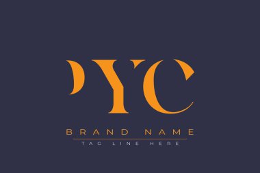 PYC soyut harf logosu tasarımı. Bu logo üç soyut harf tarafından tasarlanmıştır..