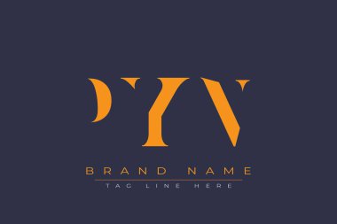 PYN soyut harf logosu tasarımı. Bu logo üç soyut harf tarafından tasarlanmıştır..