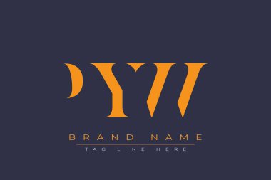 PYW soyut harf logosu tasarımı. Bu logo üç soyut harf tarafından tasarlanmıştır..