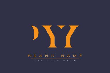 PYY soyut harf logosu tasarımı. Bu logo üç soyut harf tarafından tasarlanmıştır..